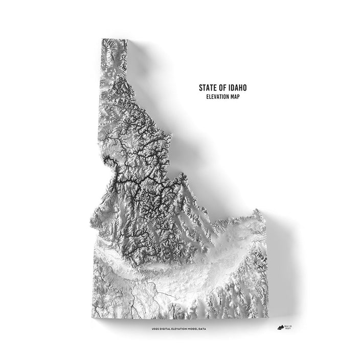 Idaho Elevation Map - No Frame - North Drinkware