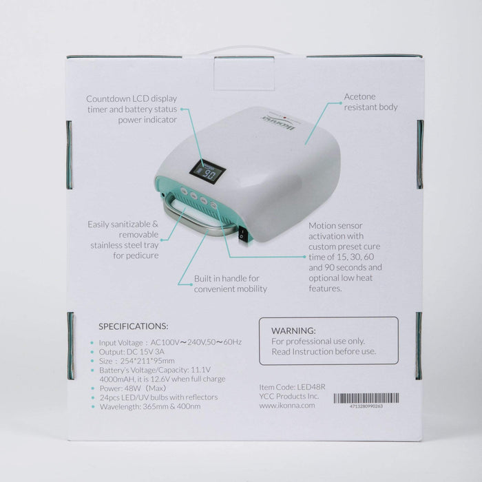 Mani / Pedi Accessories White Ikonna UV/LED Rechargeable 48W, White