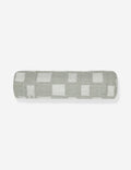 #color::khaki | Irregular khaki green and white Checkerboard Bolster Pillow by Sarah Sherman Samuel