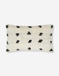 #style::lumbar | Irregular Dots Ivory Lumbar Pillow by Sarah Sherman Samuel with black dots and row construction