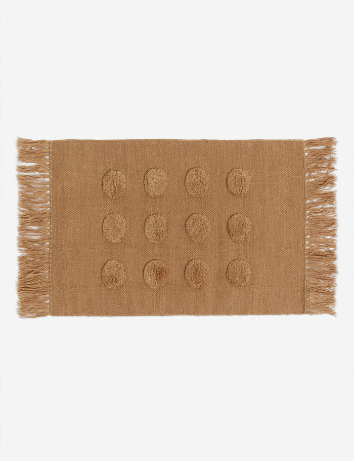 #color::camel #size::2--x-3- | Kohta high-low pile dot design wool small area rug in camel