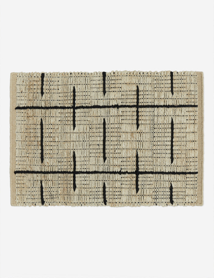 #size::2--x-3- | Kori stitch pattern natural fiber small area rug