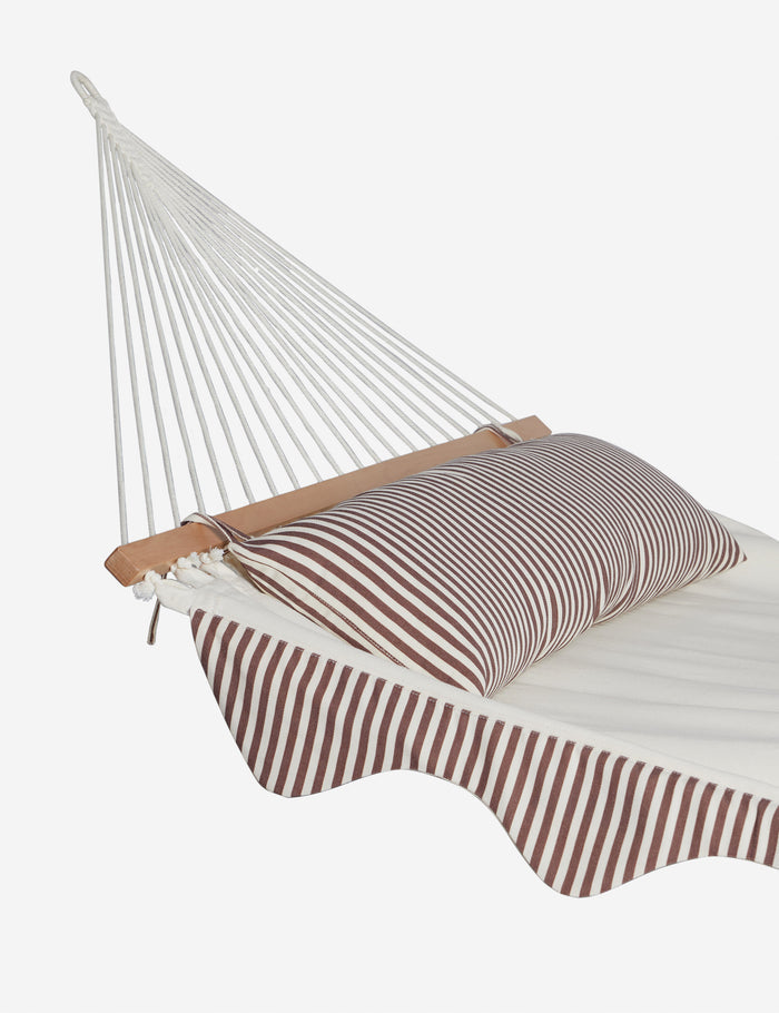 #color::cream | Attached pillow of the Levata Striped Hammock by Sarah Sherman Samuel