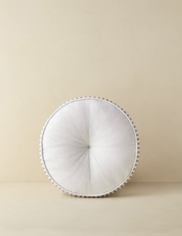#color::brown | Littu Indoor / Outdoor Striped Disc Pillow by Sarah Sherman Samuel in Brown