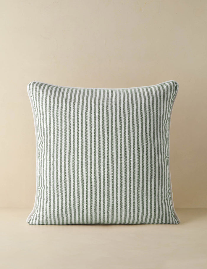 #color::moss | Littu Indoor / Outdoor Striped Throw Pillow by Sarah Sherman Samuel in Moss