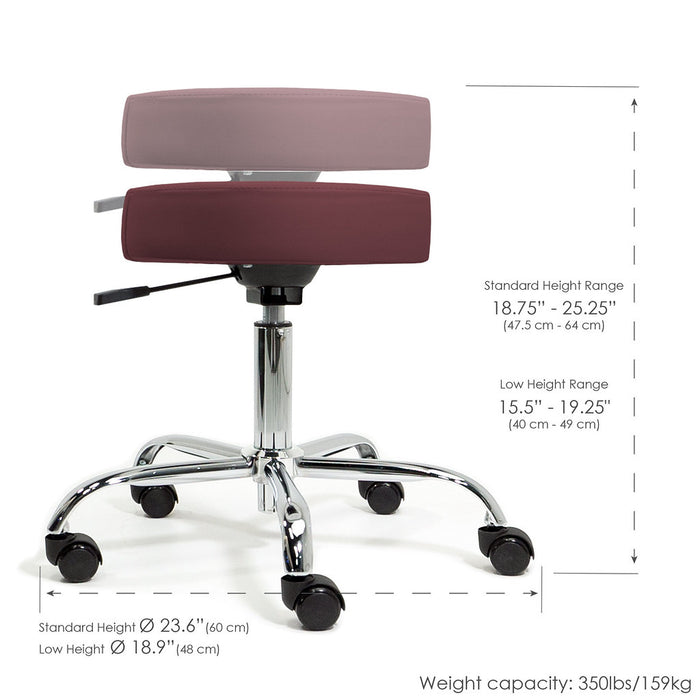 Living Earth Crafts Pneumatic Rolling Stool (Optional Backrest)