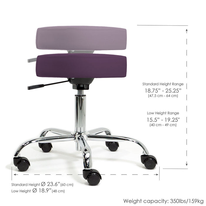 Living Earth Crafts Pneumatic Rolling Stool (Optional Backrest)
