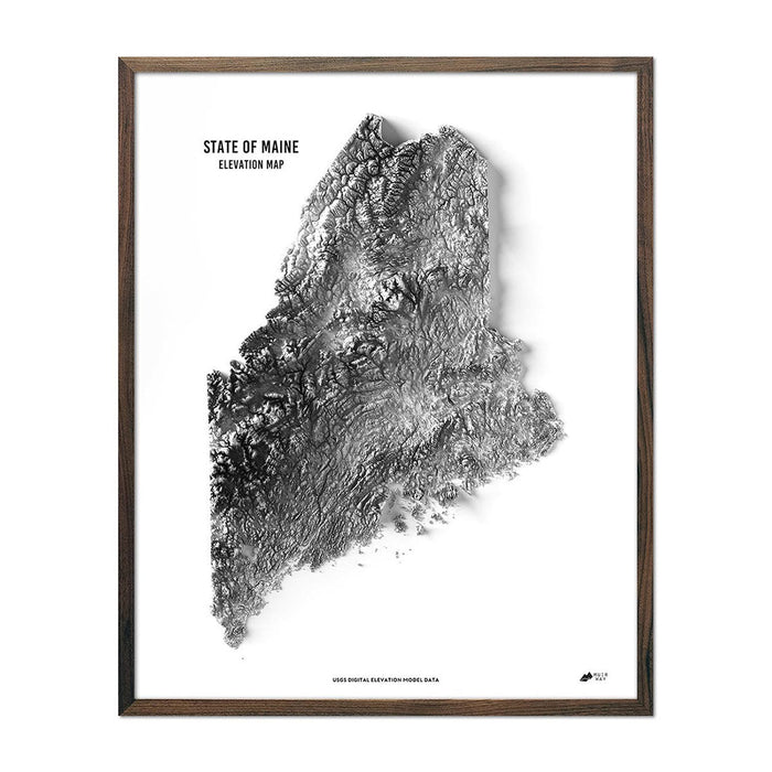 Maine Elevation Map - No Frame - North Drinkware