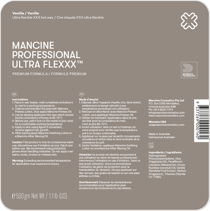 Mancine Hard Wax, Ultra Flexxx Vanilla, 4 Discs, 1.1 lbs