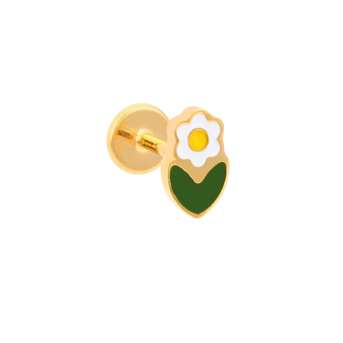 Marguerite Enamel Flat Back Stud