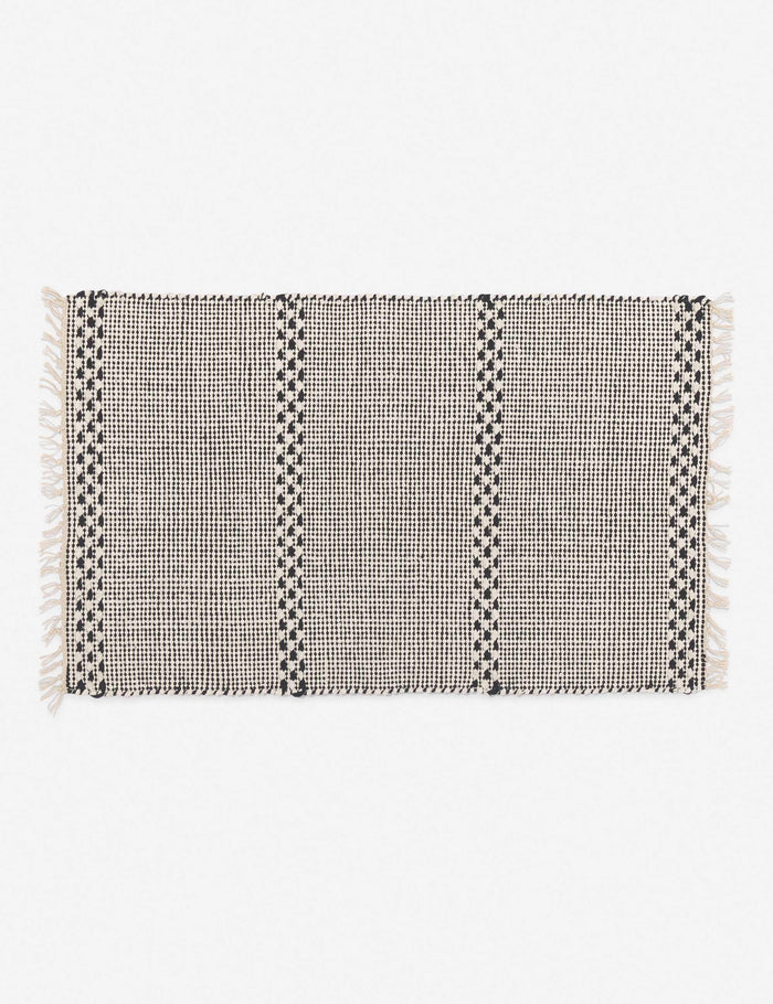 #size::1-9--x-2-10- | Masha gray and black geometric machine washable mat