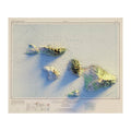 Maui 1961 Shaded Relief Map - No Frame - North Drinkware