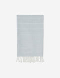 #color::light-gray | Melkam light gray Hand Towel with fringed ends by Bolé Road Textiles