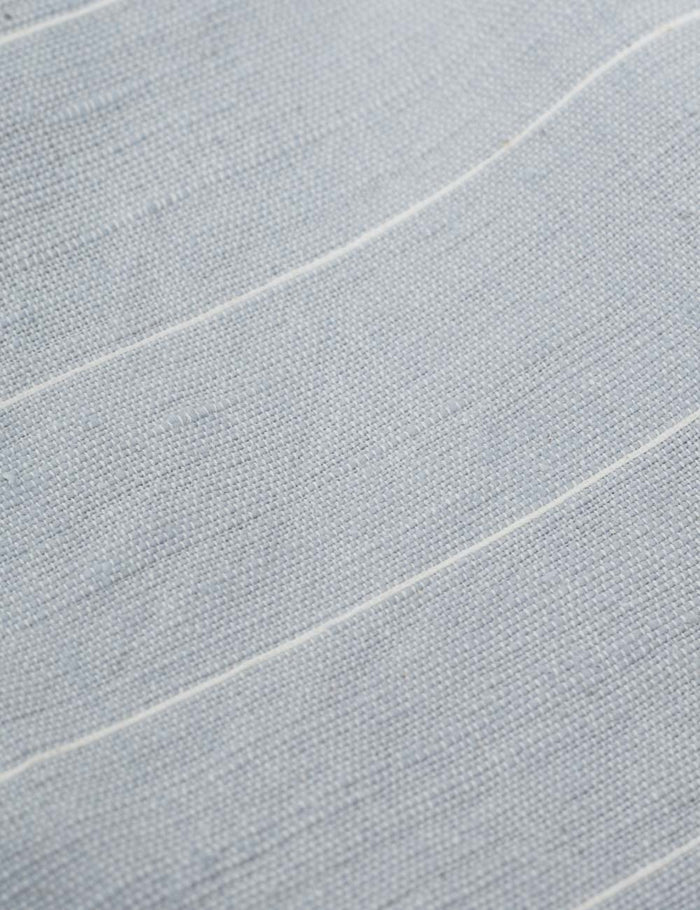 #color::light-gray | Close-up of the striped pattern on the Melkam light gray Hand Towel by Bolé Road Textiles