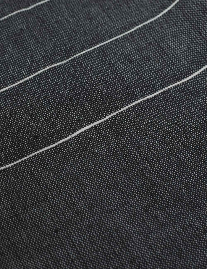 #color::onyx | Close-up of the striped pattern on the Melkam onyx gray Hand Towel by Bolé Road Textiles