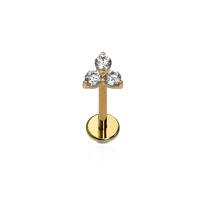Micro Love Triangle Flat Back Stud