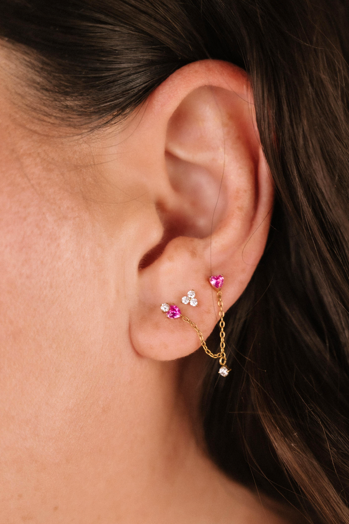 Micro Love Triangle Flat Back Stud