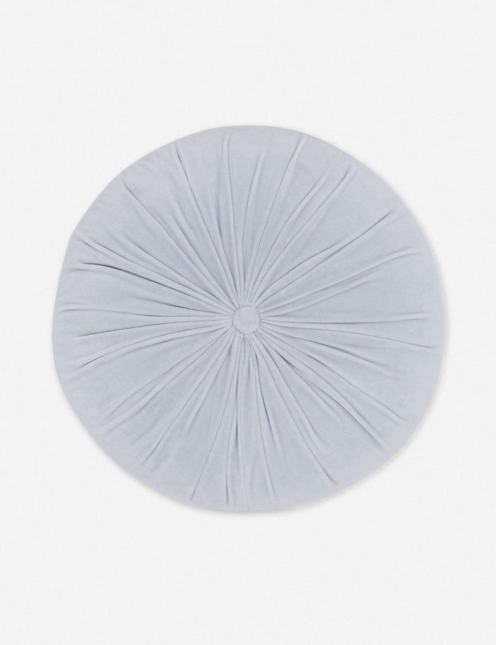 #color::ice-blue | Monroe ice blue velvet round pillow