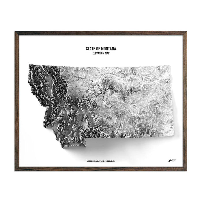 Montana Elevation Map - No Frame - North Drinkware