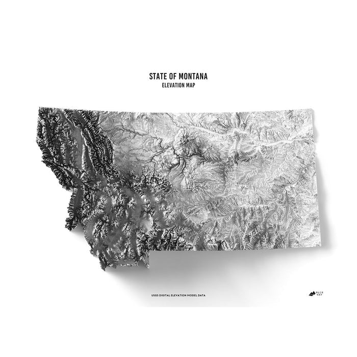 Montana Elevation Map - No Frame - North Drinkware