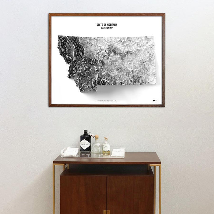 Montana Elevation Map - No Frame - North Drinkware