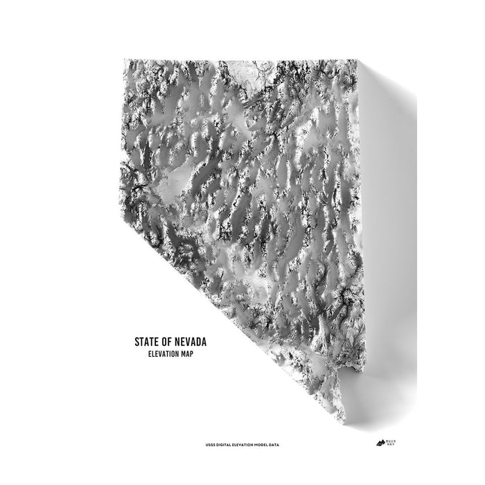 Nevada Elevation Map - No Frame - North Drinkware