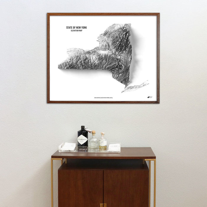 New York Elevation Map - No Frame - North Drinkware