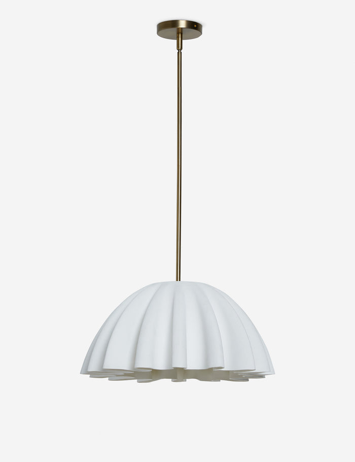 #color::white #size::20-dia | Nita pleated shade pendant light.