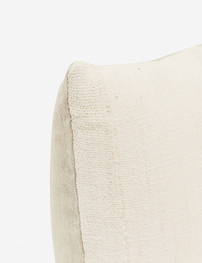 #size::14--x-22- | The corner of the Norala solid white handmade lumbar throw pillow