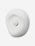 #color::white #size::single | Angled view of the Odette round matte white sculptural wall sconce