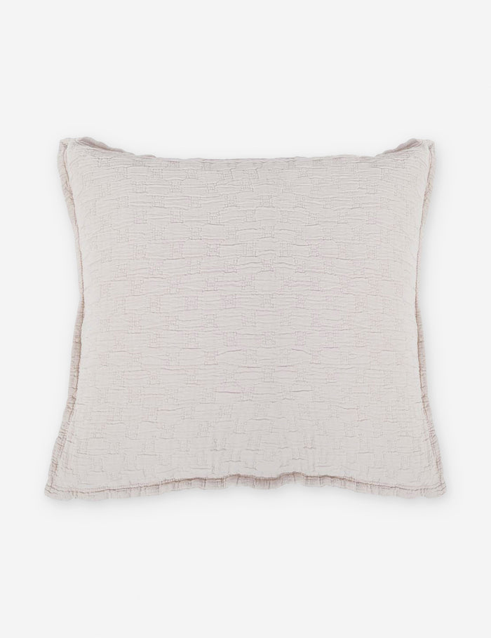 #color::blush #size::euro | Ojai Cotton Matelasse Blush Pink Euro Sham by Pom Pom at Home