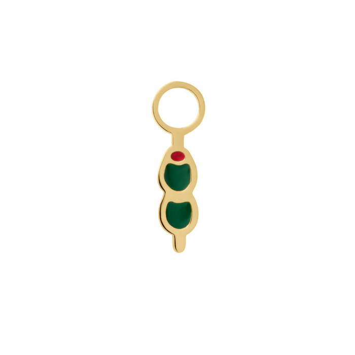 Olive Pick Enamel Hoop Charm
