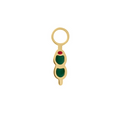 Olive Pick Enamel Hoop Charm