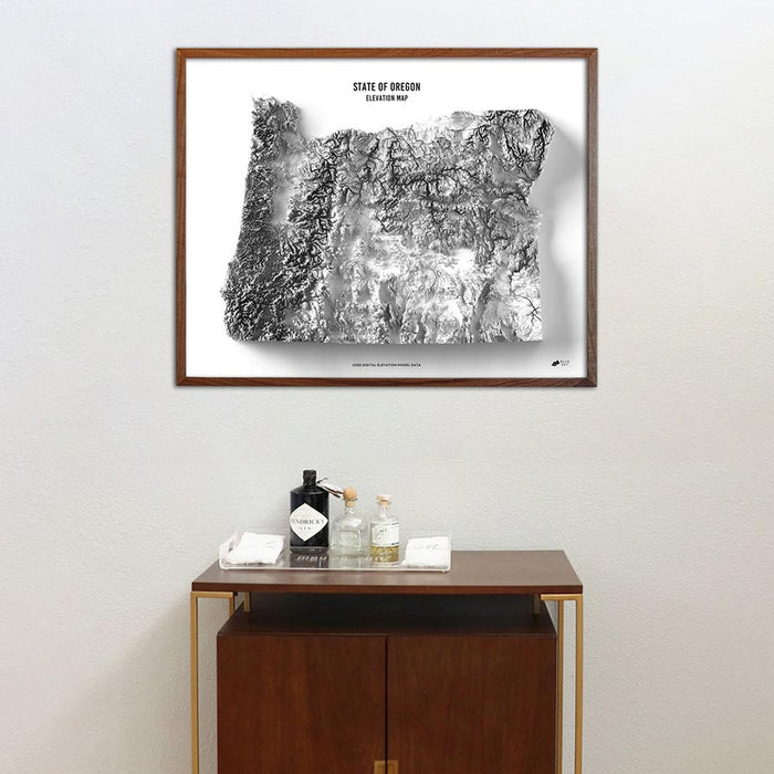 Oregon Elevation Map - No Frame - North Drinkware
