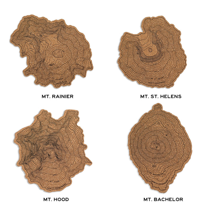 Pacific Northwest Cork Coaster Set of 4 - North Drinkware