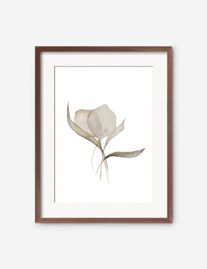 #color::walnut #frame-option::framed #size::23--x-29- #size::14--x-17- #size::17--x-23- #size::29--x-37- #size::35--x-45- | Pale Bouquet Print in a walnut frame