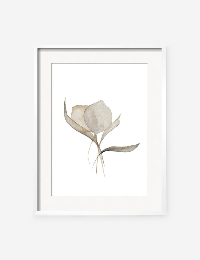 #color::white #frame-option::framed #size::23--x-29- #size::14--x-17- #size::17--x-23- #size::29--x-37- #size::35--x-45- | Pale Bouquet Print in a white frame