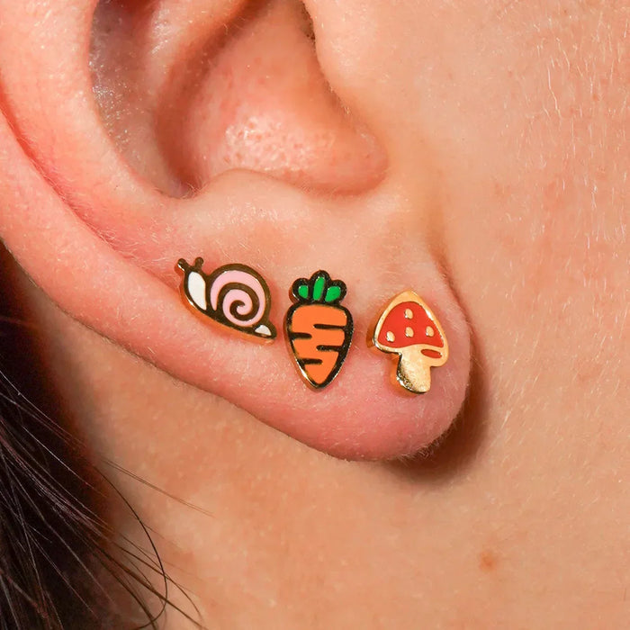 Pastel Snail Enamel Flat Back Stud