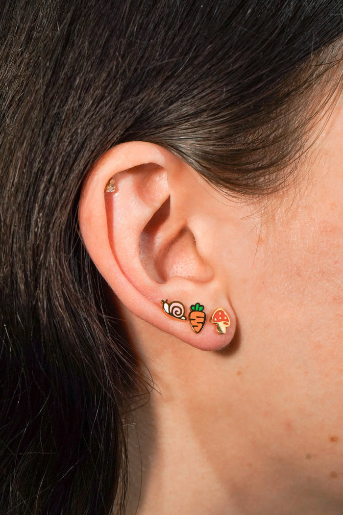Pastel Snail Enamel Flat Back Stud