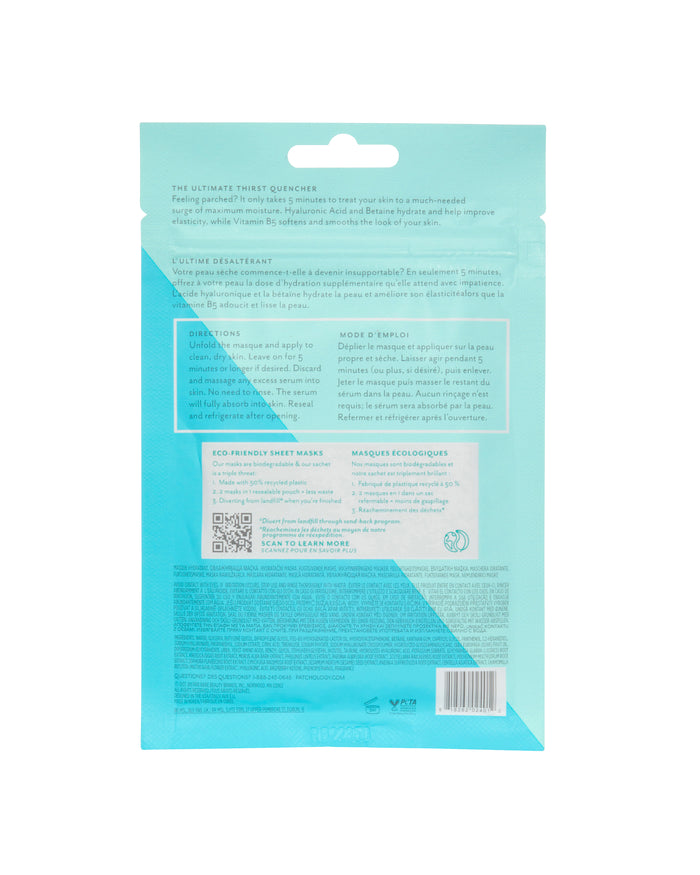 Patchology FlashMasque, Hydrate, 2 ct