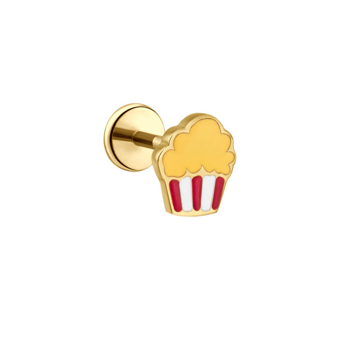 Popcorn Enamel Flat Back Stud