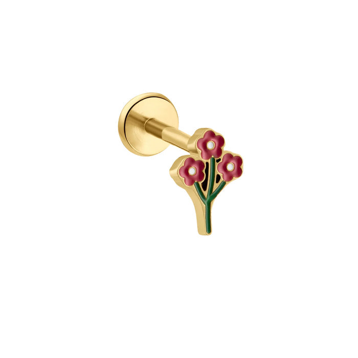 Posy Enamel Flat Back Stud