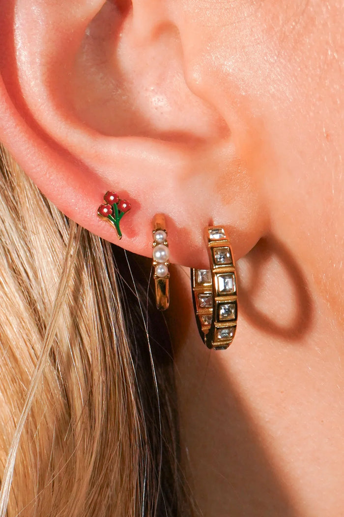 Posy Enamel Flat Back Stud