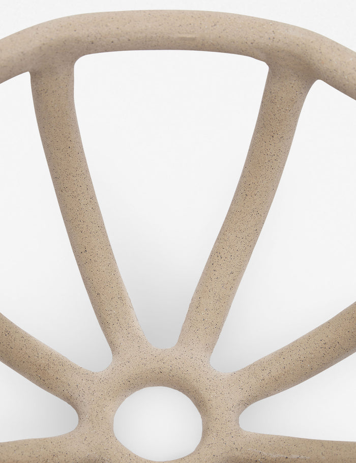 #color::sand  #size::large  | Close-up of the center and side of the Prong cream stoneware ceramic centerpiece bowl by SIN
