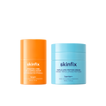 Skinfix Brighten + Firm 15% Vitamin C Serum and Triple Lipid-Peptide Cream shown side by side.