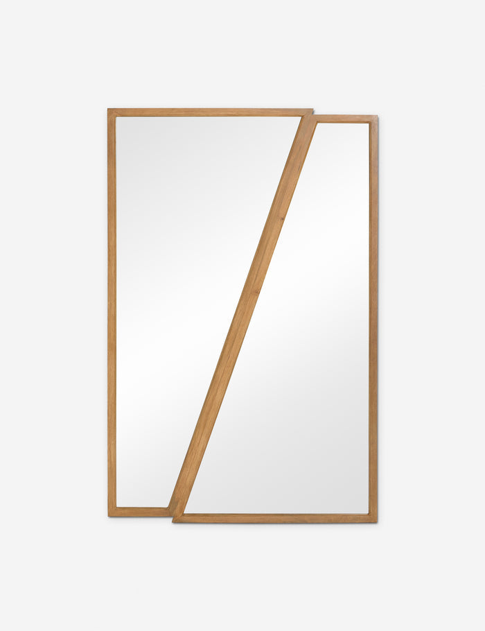 #color::natural | Rima diptych design angled frame wall mirror.