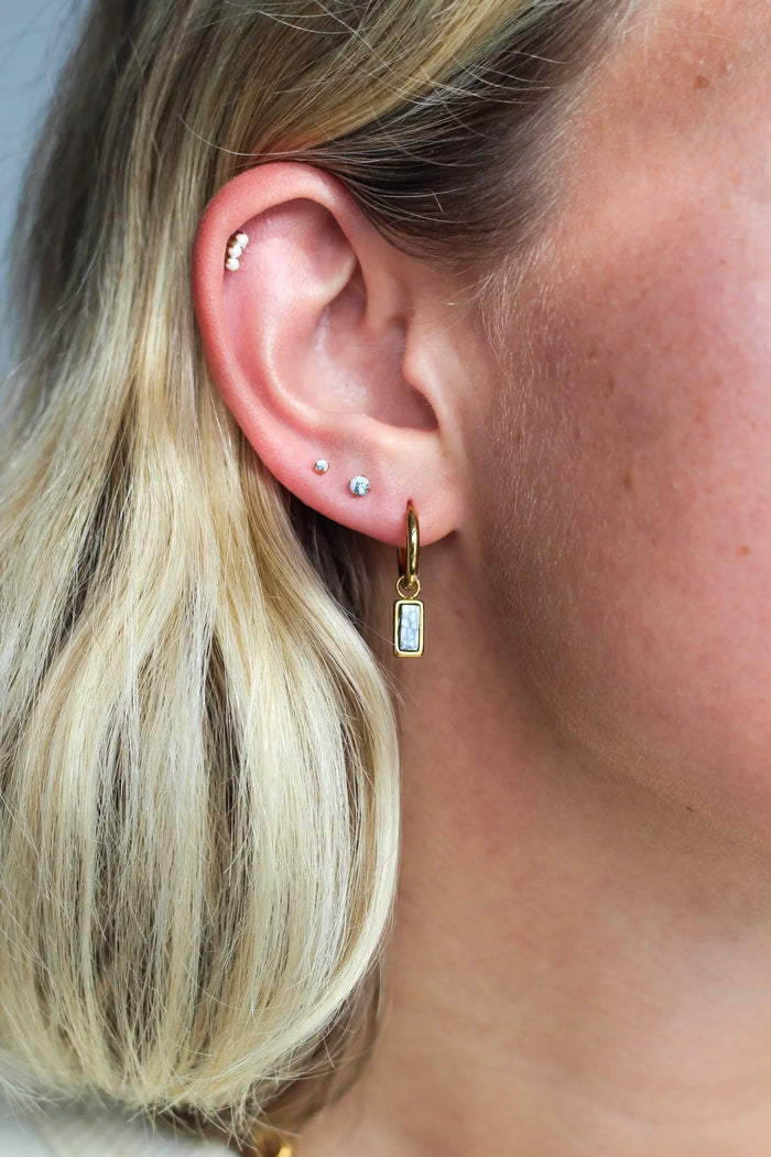 Salt Flat Howlite Hoops