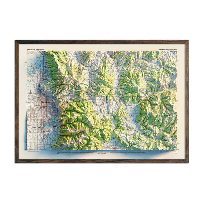 Salt Lake City, Utah 1980 Shaded Relief Map - No Frame - North Drinkware