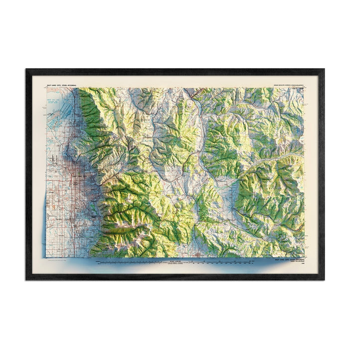 Salt Lake City, Utah 1980 Shaded Relief Map - No Frame - North Drinkware