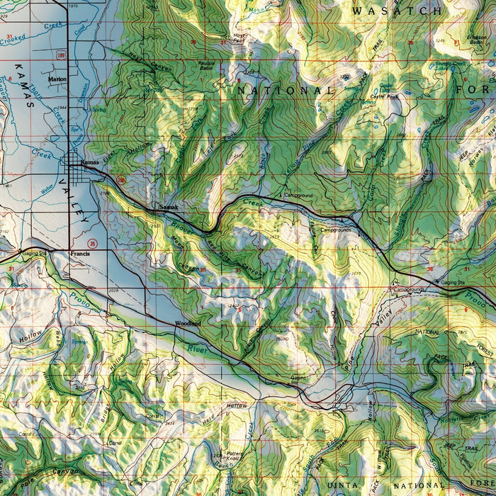 Salt Lake City, Utah 1980 Shaded Relief Map - No Frame - North Drinkware